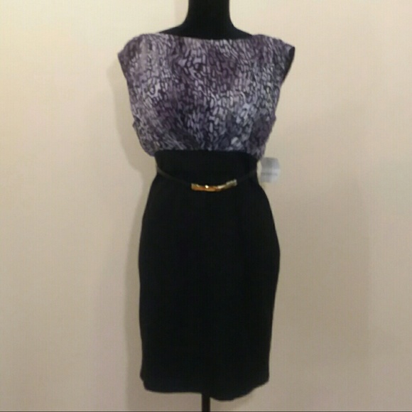 Liz Claiborne Womens Purple Black and Dress - Picture 1 of 6